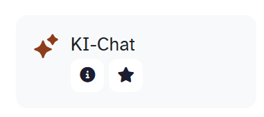 Kachel der ByCS-Aktivität KI-Chat mit Informations- und Favoriten-Symbol.