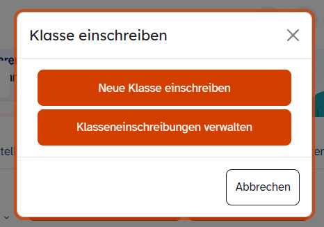 Dialog Klasse einschreiben